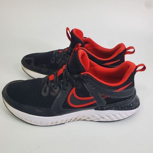 Nike Legend React 3 Men Black University Red Running Shoes AT1368 005 Size 12 - Picture 7 of 16